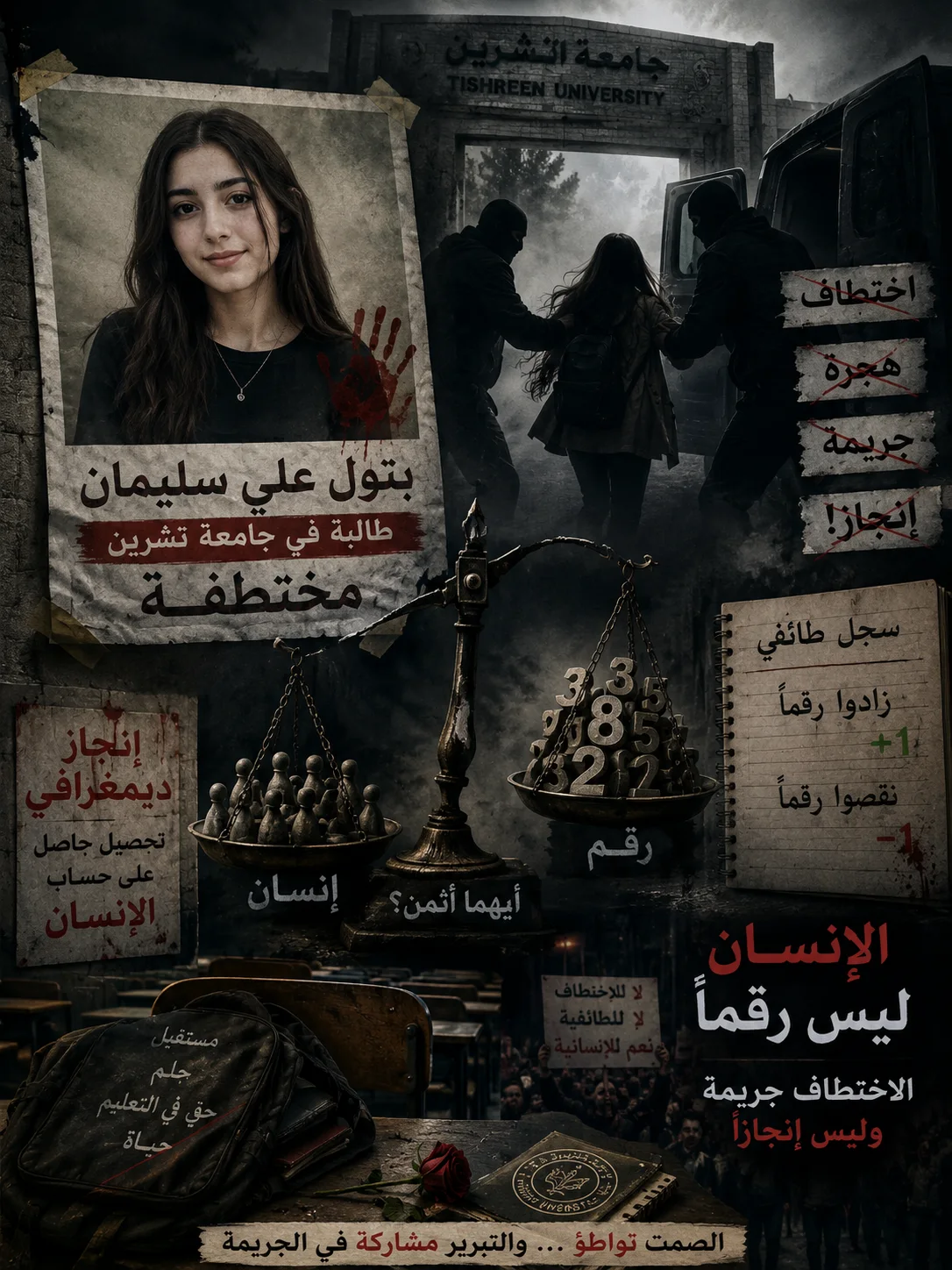 متابعة لما قيل عن اختطاف الشابة ( بتول ) يقال إن هناك كيان اسمه ( بيت الإخوات ) وشيء يحاكيه يسمى بمؤسسة ( الشيخ الذهبي )، لذا اطرح اسئلة انتظر لها اجابات تقطع الشك باليقين