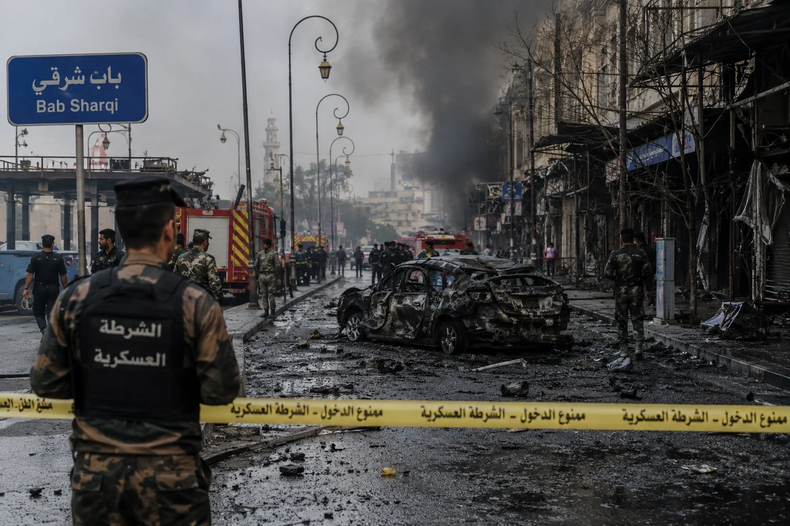 انفجار سيارة مفخخة في باب شرقي بدمشق والشرطة العسكرية تفرض طوقاً أمنياً