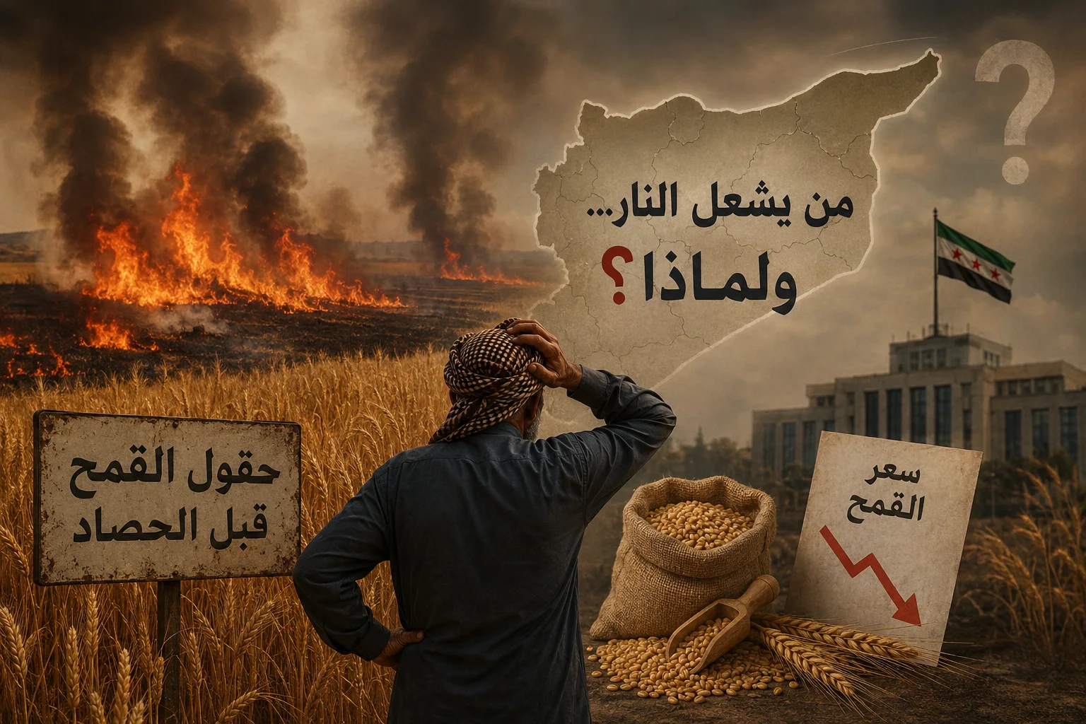 حرائق القمح في سورية…  حين يشتعل الحقل قبل أن يُحصد وتشتعل معه الأسئلة