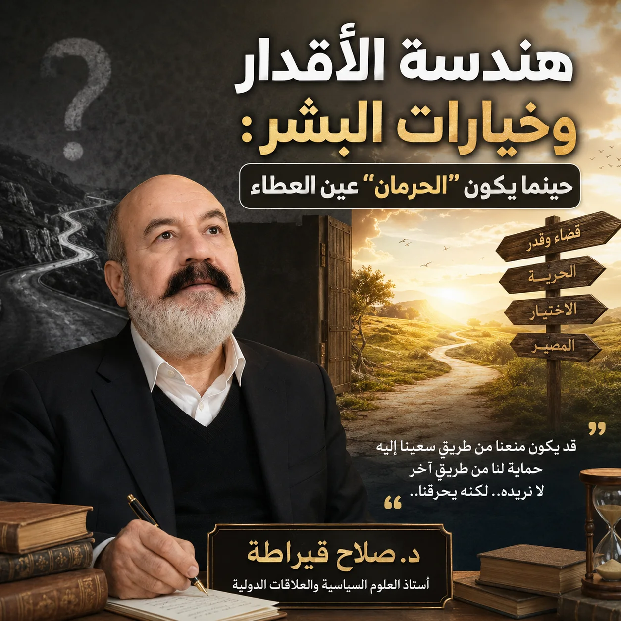 بعيدا عن السياسة سأتحدث( عن هندسة الأقدار وخيارات البشر )